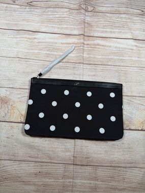 PINK Victoria's Secret Black Cosmetic Pouch with White Polka Dots